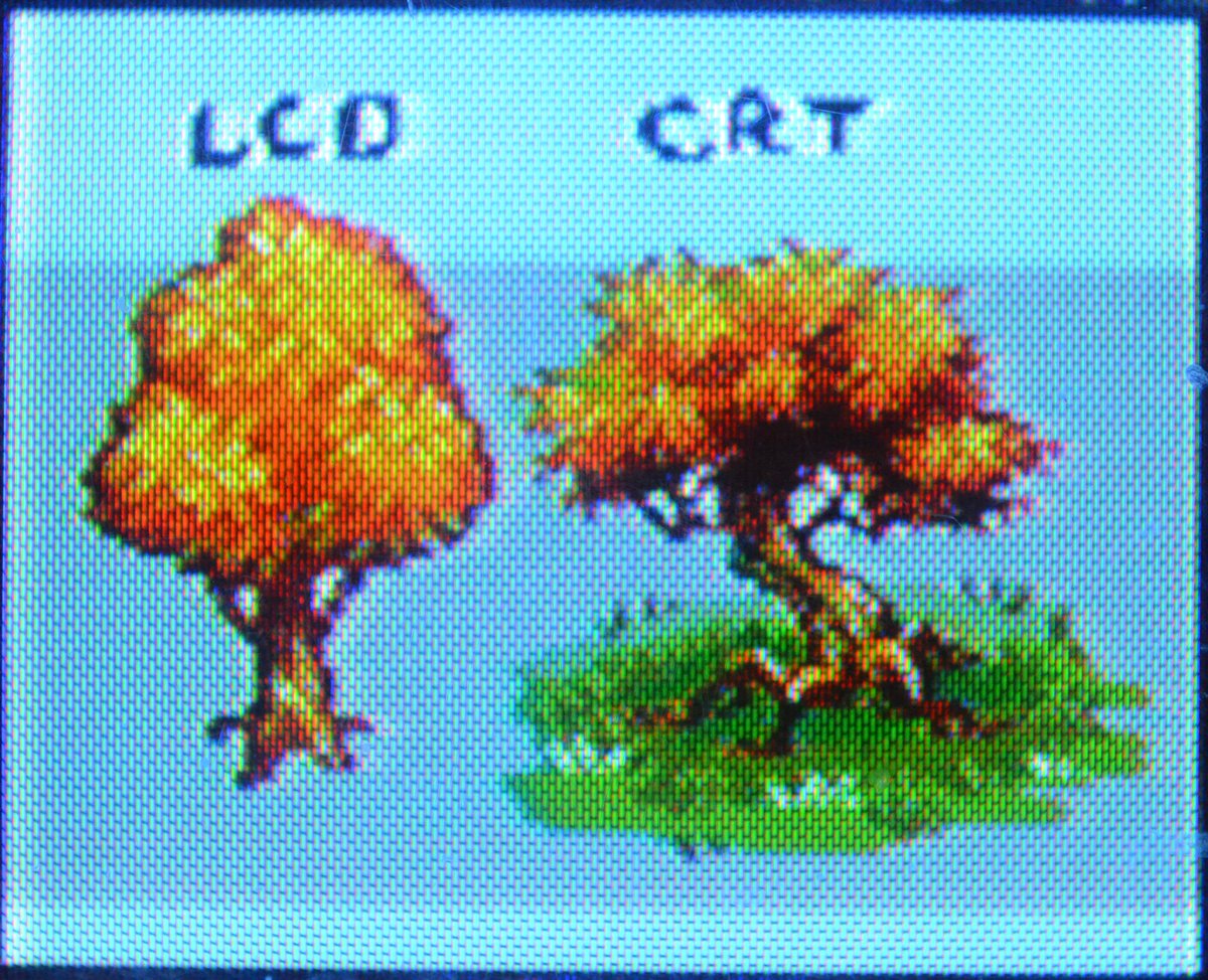 moawko's tweet photo. I made my very FIRST CRT specific #PixelArt last night!  I understood the theory behind retro pixel techniques, but it was crazy experiencing it firsthand! 
Here’s a thread of some of my thoughts :) https://t.co/gC3gUQh0Wt