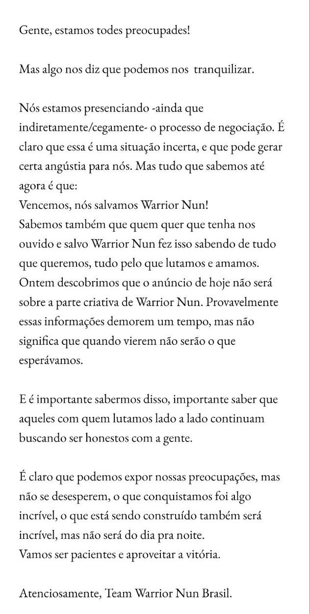 WarriorNunBr_'s tweet photo. Queridos Halo Bearers.

 #WarriorNunSaved #WarriorNunTrilogy 

Português / English https://t.co/Yw9OBeCJwH