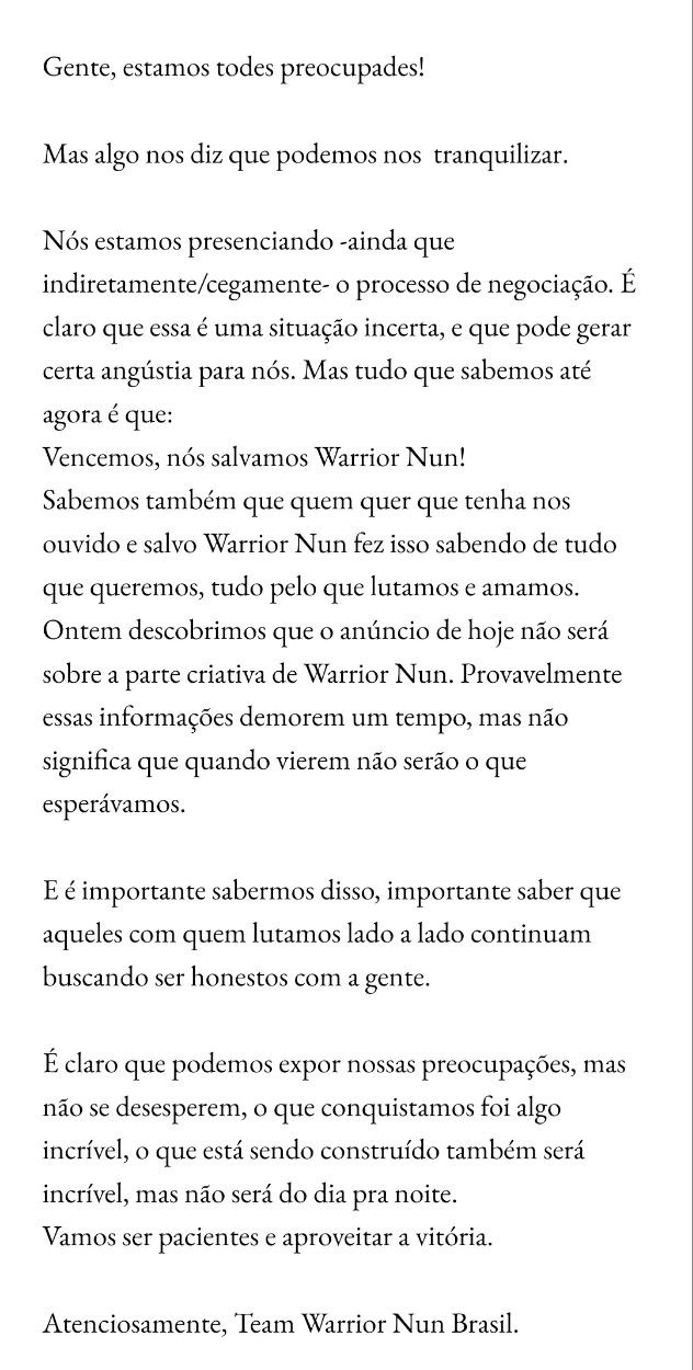 Warrior Nun Brasil ⚔️ (@WarriorNunBr_) / X