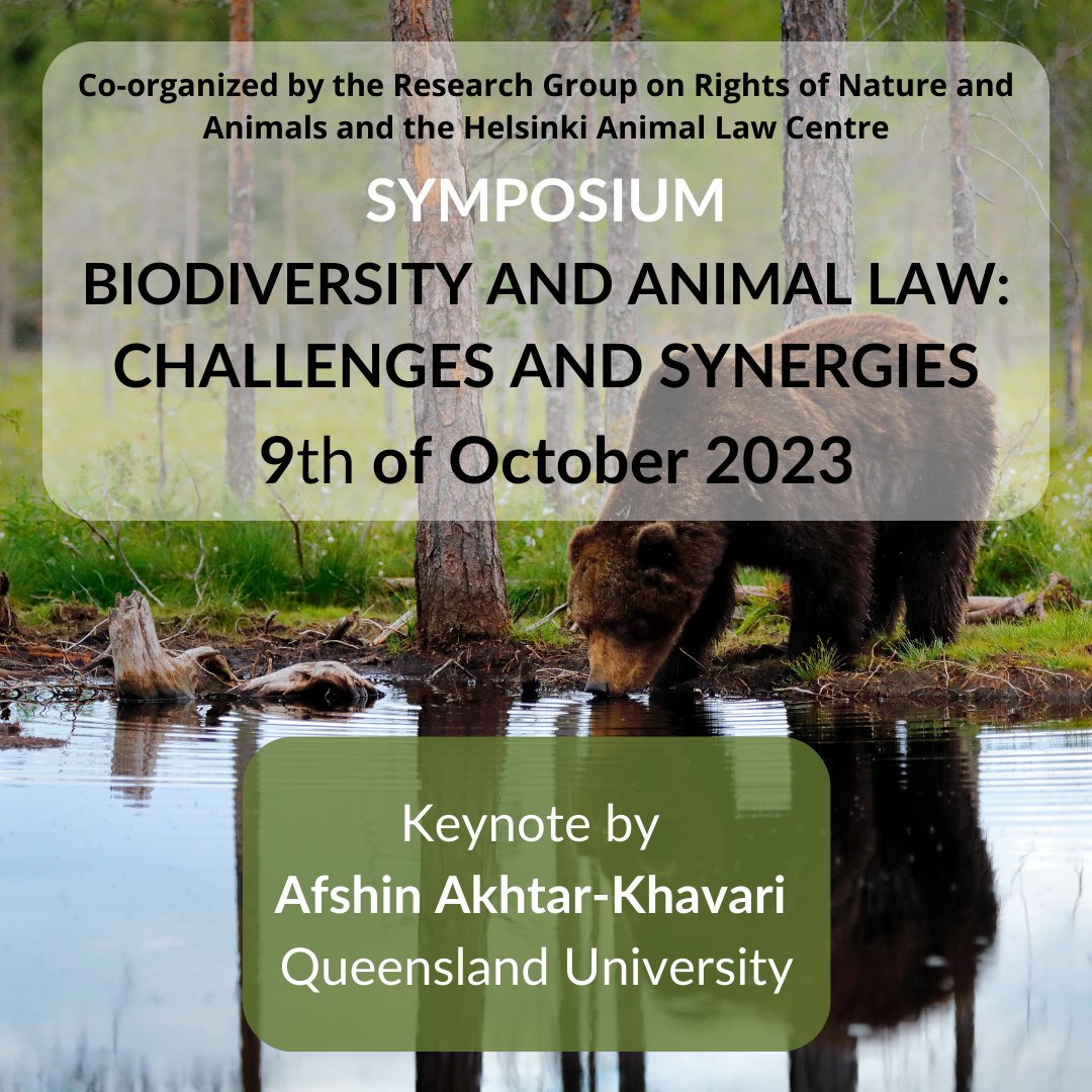 ANIWEREhelsinki's tweet photo. There is still time to register for the Biodiversity and Animal Law Symposium taking place next Monday.
Registration is free of charge: https://t.co/2ZAuU4EnQk
See you soon! https://t.co/oYRcOcw0ye
