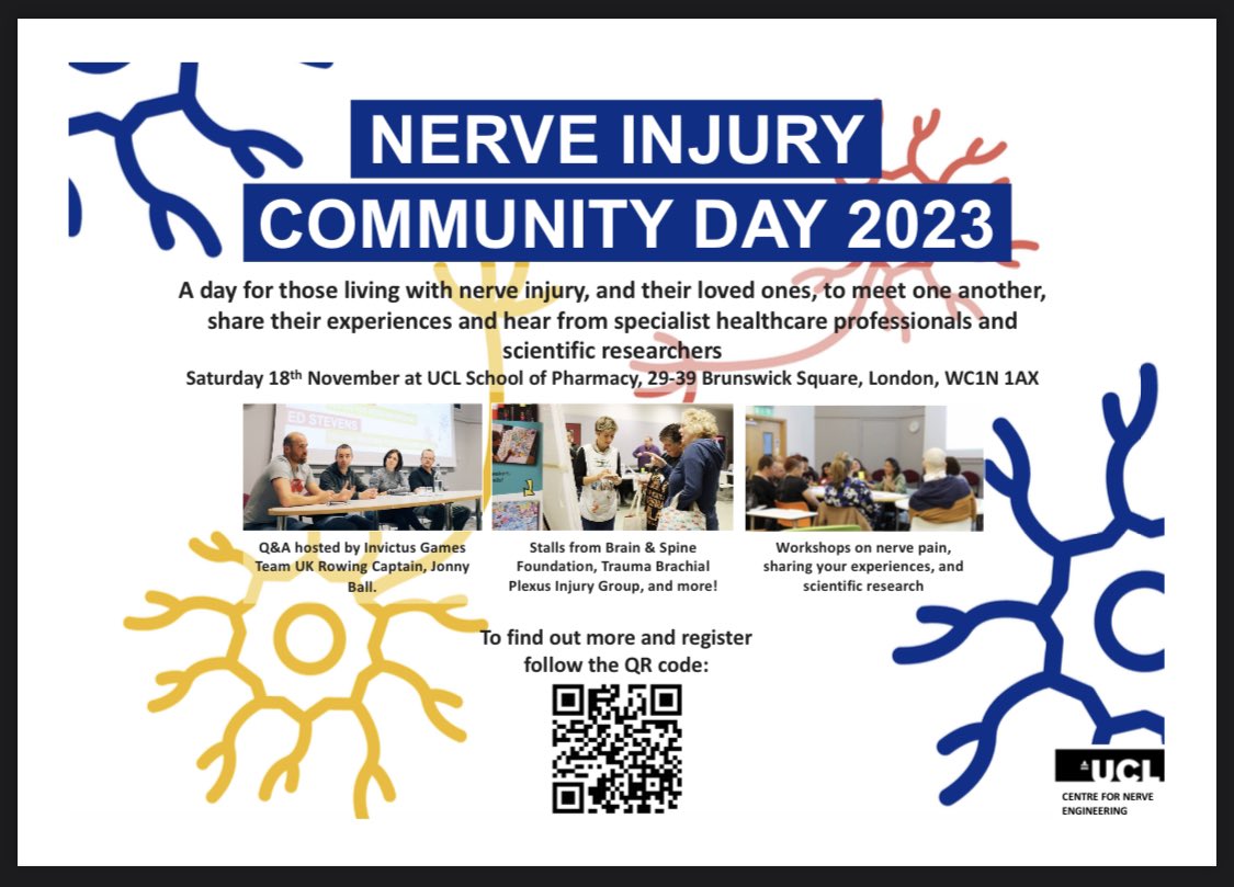 Tom Quick (@tjqpni) on Twitter photo 🚨 Sign up now! 🚨 <a href="/UCL_NerveEng/">UCL Nerve Eng</a> Nerve Injury community Day (FREE) is soon 18th November 2023. A day for those living with nerve injury. eventbrite.co.uk/e/nerve-injury…. 🚨 Sign up now! 🚨 <a href="/UCL_NerveEng/">UCL Nerve Eng</a> Nerve Injury community Day (FREE) is soon 18th November 2023. A day for those living with nerve injury. eventbrite.co.uk/e/nerve-injury….