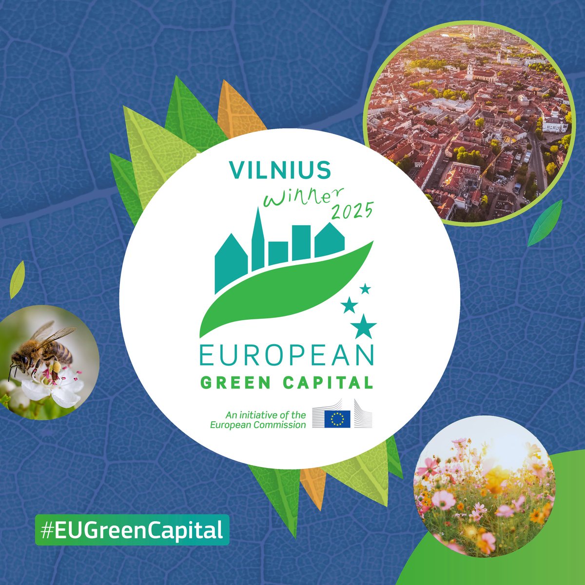 Super happy about the amazing news….

🏆🌿 👏🏼 🆅🅸🅻🅽🅸🆄🆂 🇱🇹✨🇪🇺

is the new #EUGreenCapital for 2025!

My sincere congratulations for aiming to become the “the greenest city in the making”, climate-neutral by 2030 &amp; highly engaging your citizens in the process!

#EUGreenDeal