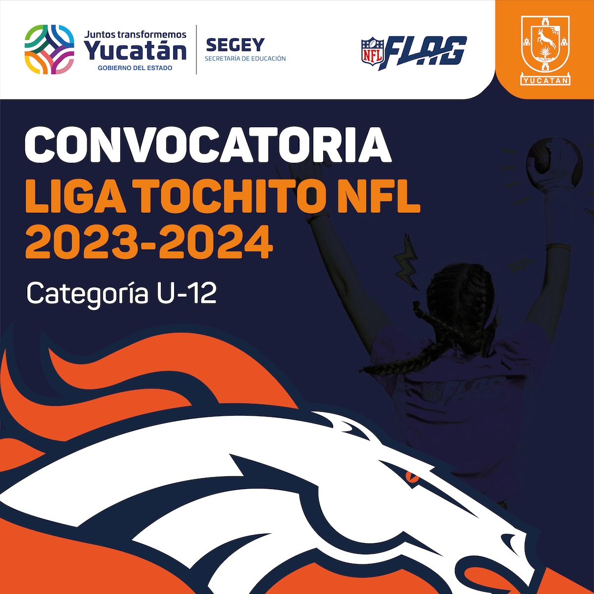 educacionyuc's tweet image. Como parte del fomento a la actividad física que estamos impulsando en niñas, niños y jóvenes de #Yucatán, invitamos a escuelas públicas, privadas y clubes a participar en la Liga #Tochito #NFL 2023 - 2024, categoría U-12
Consulta la convocatoria en: tinyurl.com/3sc9bt57