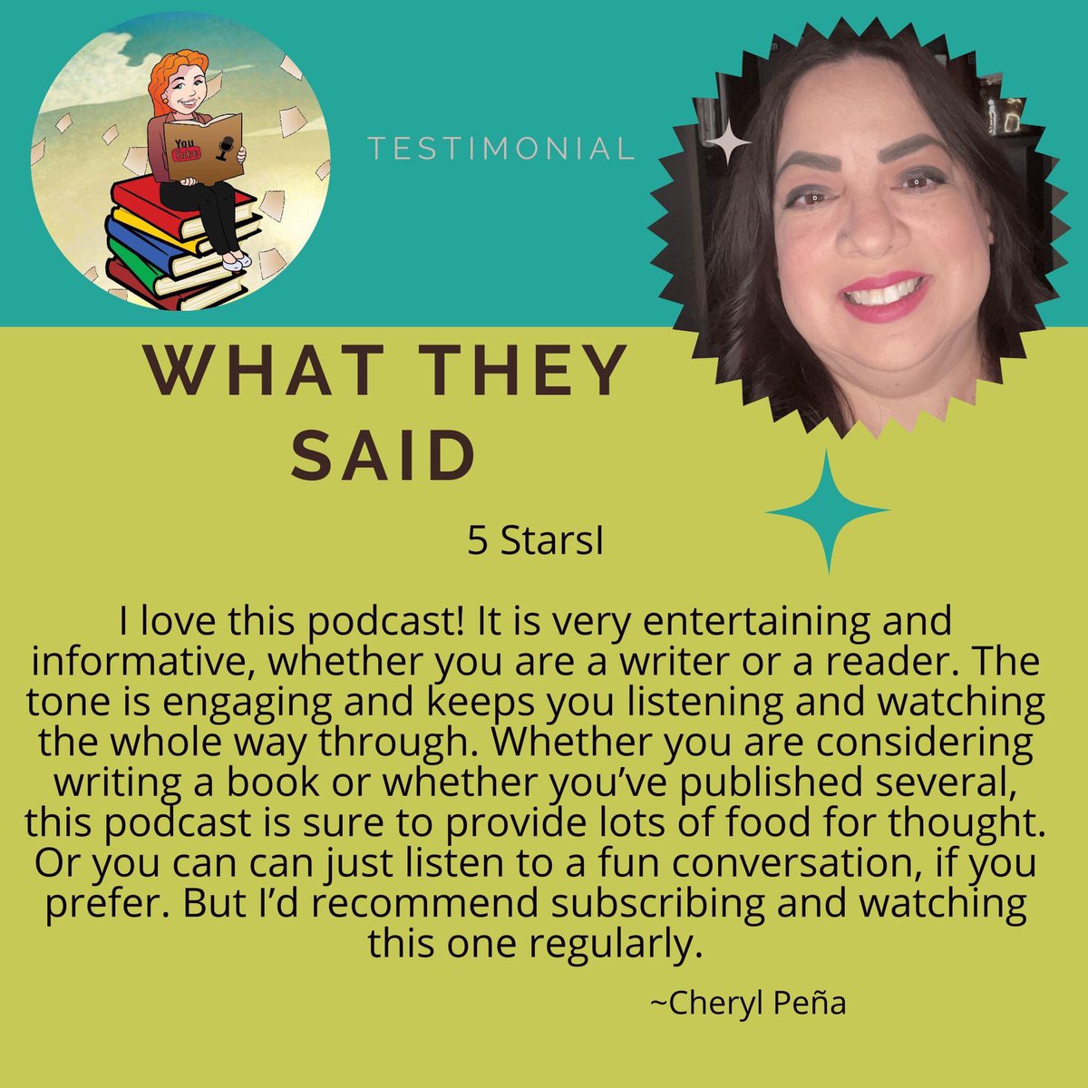 I love this podcast!  It is very entertaining and informative, whether you are a writer or a reader. The tone is engaging and keeps you listening and watching the whole way through.