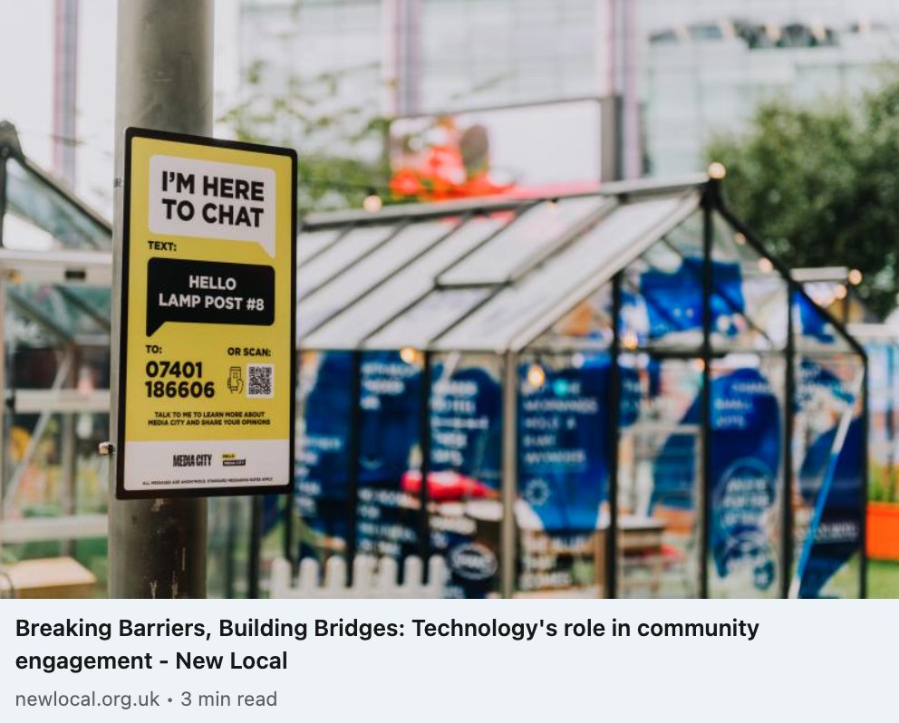 Breaking barriers, building bridges 💡

How is technology empowering organisations to create positive changes in community engagement? 🤔

Find out in our <a href="/wearenewlocal/">New Local</a> blog ➡️ bit.ly/48wePSq

#Technology #CommunityEngagement #ThoughtLeadership #PublicSector #Tech