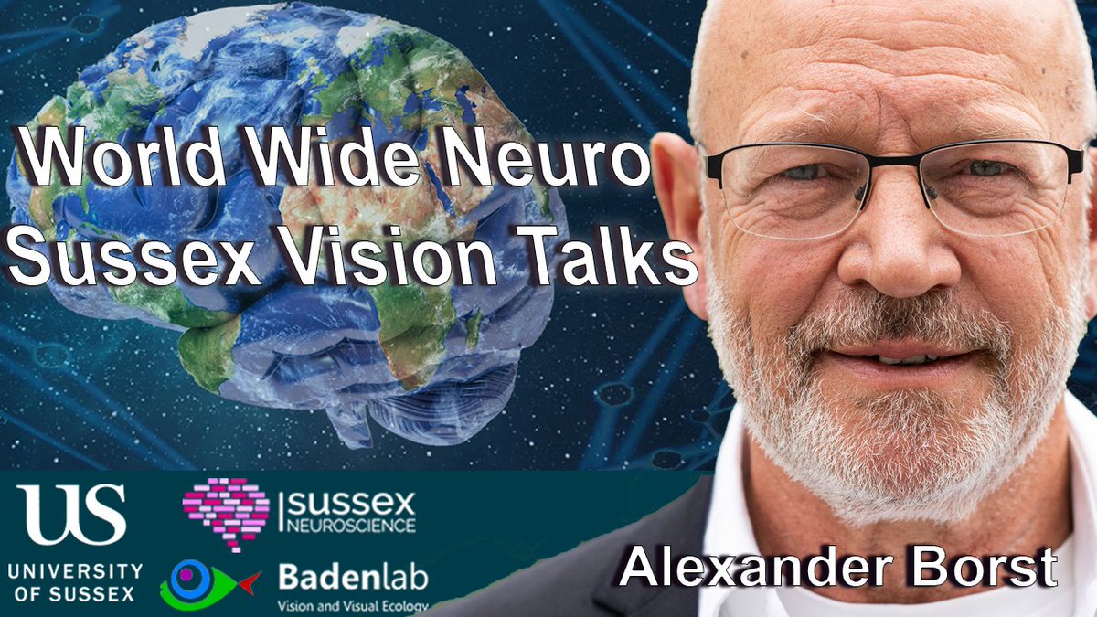 Monday, British afternoon: Elated to be continuing our Sussex Vision series within <a href="/worldwideneuro/">World Wide Neuro 🧠🗺️</a> with Axel Borst talking about "How fly neurons compute the direction of visual motion"!
<a href="/NeuroFishh/">Tom Baden</a>
Here: youtube.com/watch?v=jEedr0…