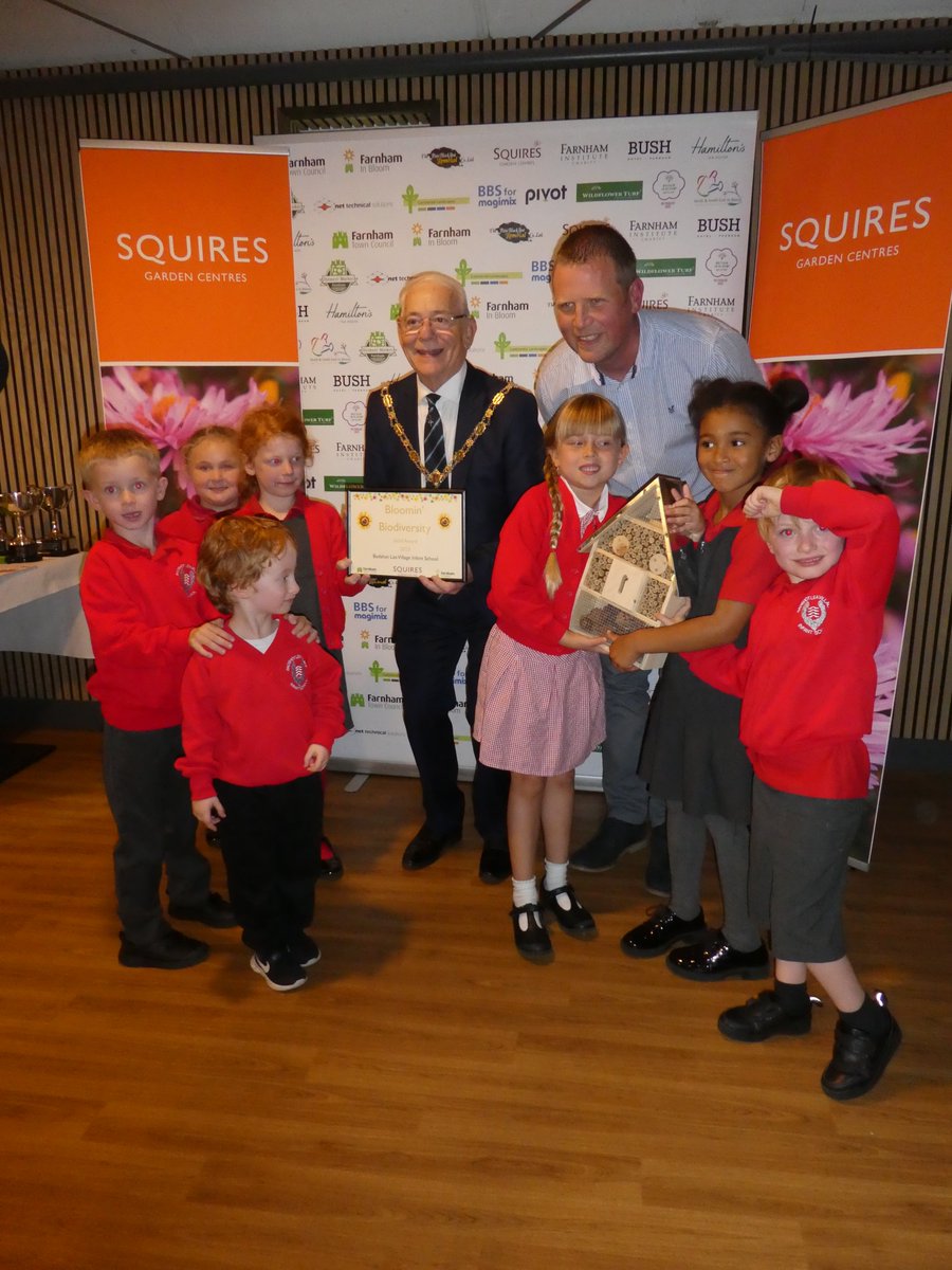 BLVISchool's tweet photo. Great to be back with our friends @SquiresGC  for the Annual @BloominFarnham Schools Awards. 
🌺🌹🌼💮🌸🪻
GOLD for Biodiversity 🥇 Congratulations to all the schools involved and to our Green Fingers Award Winner!! 🏆💚🌱
#RHS #Gardening #SchoolGrounds https://t.co/eDSuZzTkrO