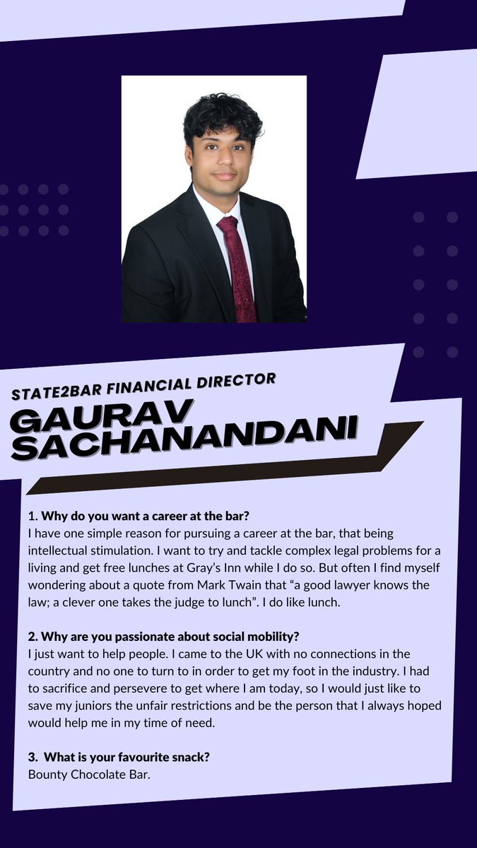 State2Bar's tweet image. Meet Gaurav, our Financial Director!

#thebar #socialmobility #finance