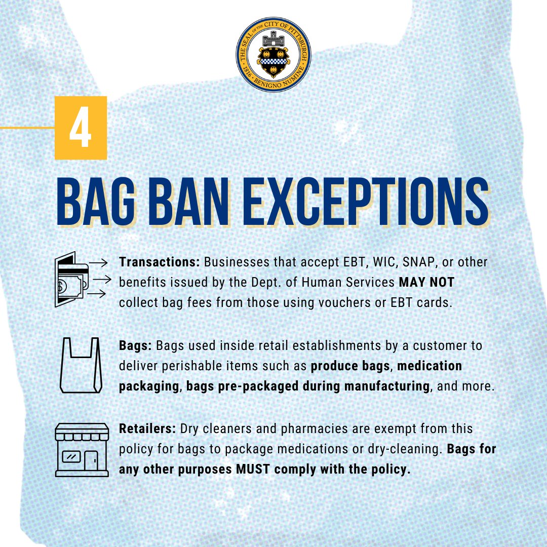 We’re two weeks away from the rollout of the City of Pittsburgh’s Plastic Bag Ban. Learn more about the bag ban and what it means for our city!

pittsburghpa.gov/press-releases…