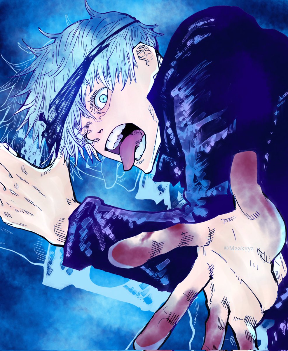 rayly_000's tweet photo. Gojō coloring 
#JujustuKaisen
#mangacoloring

Créditos da lineart 👇:
@sallesirian https://t.co/Vkgp4Mbd4j