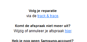 pgrossi3's tweet photo. @SamsungNL jezus **ing christus wat voor vreselijk, verschrikkelijk service bieden jullie aan? ik moet  alleen een afspraak annuleren hoe moeilijk kan dat zijn? online doet het niet en aan de telefoon lukt het ook niet. help aub?

ik klik de link voor annuleren en ik krijg niks https://t.co/KiijrqygQS