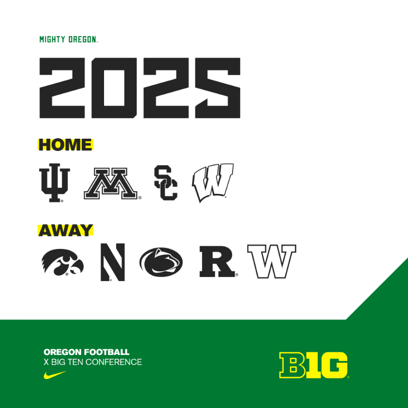 oregonfootball's tweet photo. B1G News.

The @bigten has announced conference matchups for 2024-28.

#GoDucks