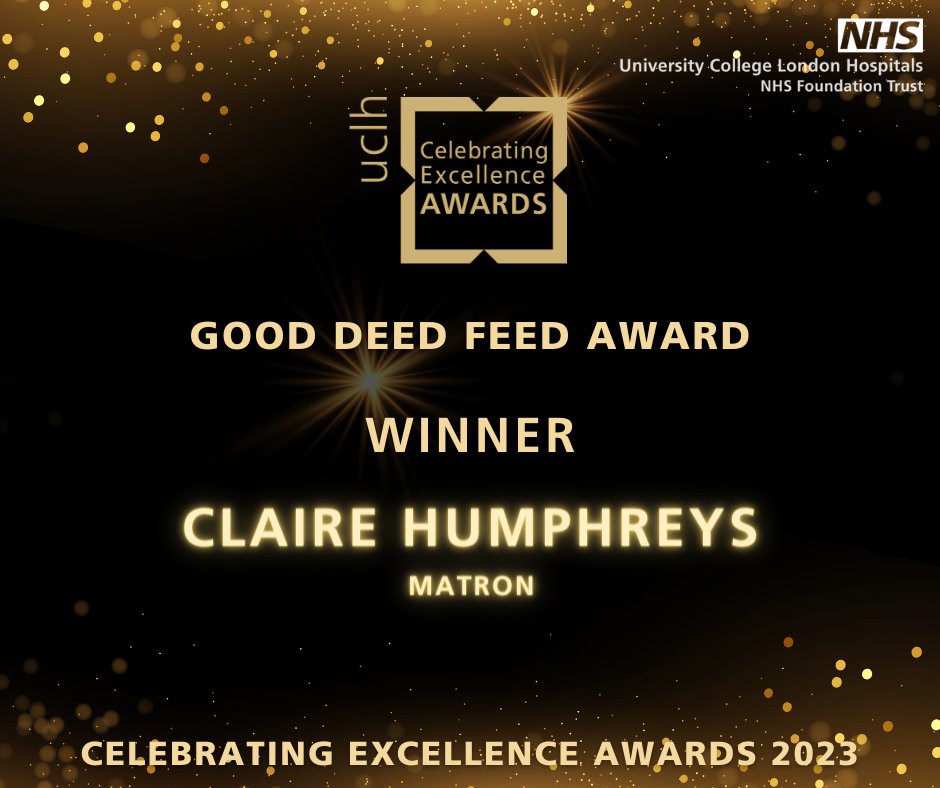 The Good Deed Feed Award is another new award we have launched this year.

Well done to our first, 2023 winner, matron Claire Humphreys!