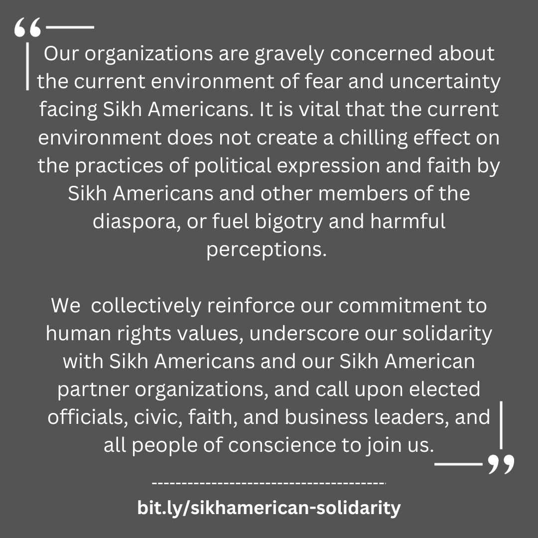 AALDEF stands with 90+ organizations in solidarity with #Sikh Americans and partner groups amid the heightened climate of fear and uncertainty following the killing of a Sikh activist in Canada.

Read the full statement here: drive.google.com/file/d/10njHZ1…