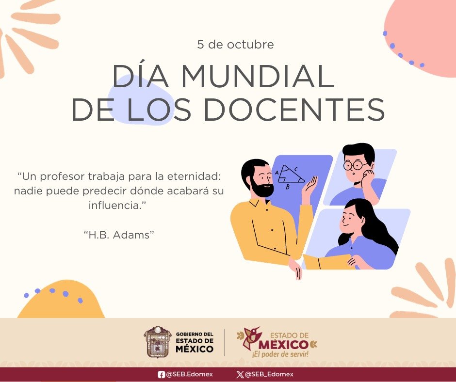 SEB_Edomex's tweet photo. #DíaMundialDeLosDocentes
"Todo mi reconocimiento a los compañeros docentes que desde un enfoque humanista desempeñan un rol esencial al impulsar el aprendizaje, inspirar la curiosidad, el pensamiento crítico y el respeto por la diversidad."
Subsecretario Serafín Aguilera Valencia https://t.co/nB8XdBD9Vg