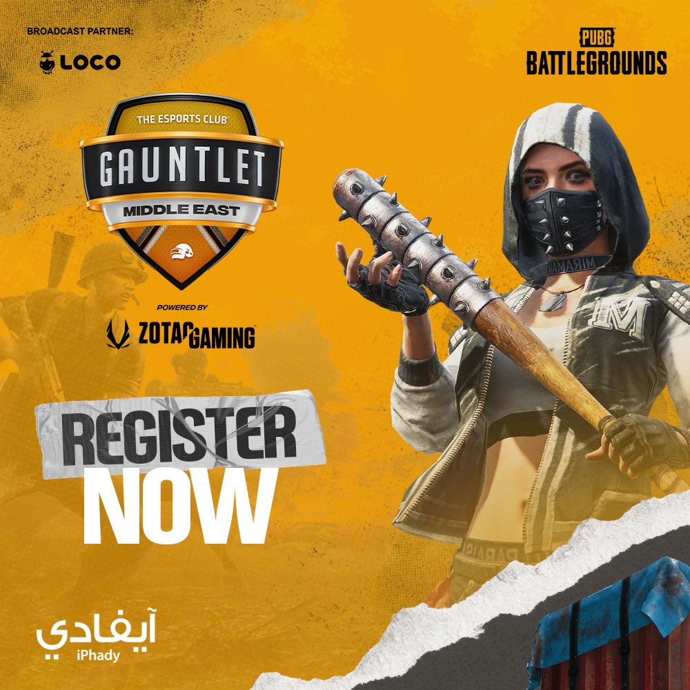 سجل الآن في بطولة TEC Gauntlet-PUBG PC للشرق الأوسط وشمال افريقيا😍! البطولة اللي تهدف لربط أفضل المجموعات و مبارزتهم لبعض عشان يحصلون على مجموعة جوائز بقيمة 10,000 دولار ! وتاج لأبطال الMENA 👑
#ببجي #ببجي_PUBG #gamers #السعودية