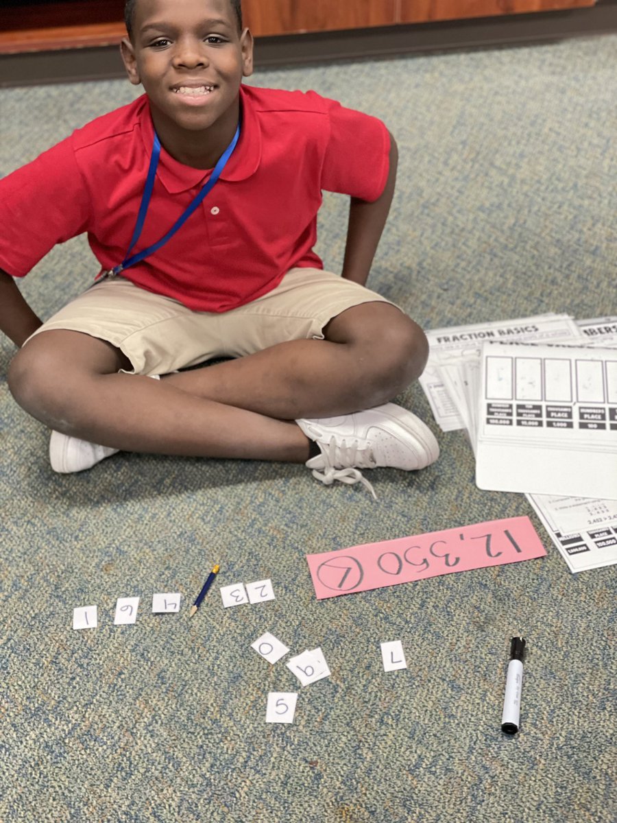 MajorElementary's tweet photo. Comparing whole numbers to the 100,000 place. Students created numbers to make the sentence true! #MajorAllStars #GoWade https://t.co/WshGl0O4GJ