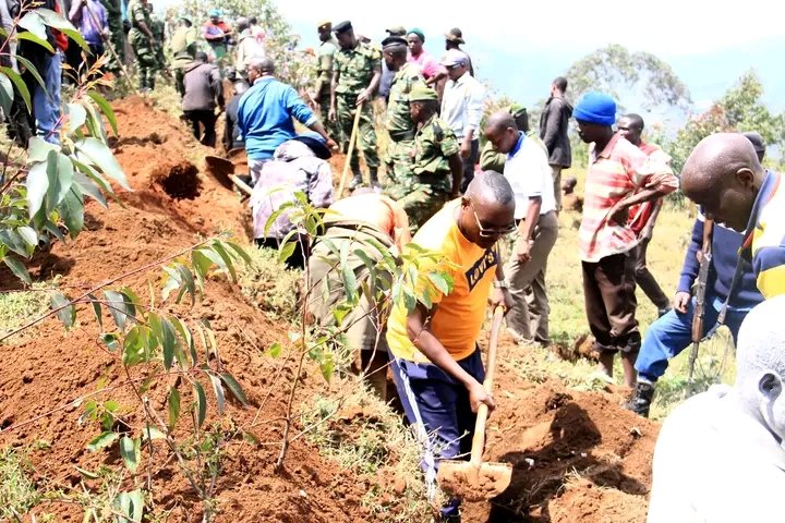 MuramvyaProv's tweet photo. kuruyu wa 05.10.2023,Buramatari @MuramvyaProv yifadikanije n'abenegihugu bo kumutumba #Gatebe, zone #Bugarama mu bikorwa vyo gukingira ibidukikije,akaba yanateye akamo abenegihugu guca imikobeko kubwinshi mugukinga inkukurura nkuko abahinga bibirere babishikirije
@BMineagrie 
1/2 https://t.co/J5TRKOkuW3