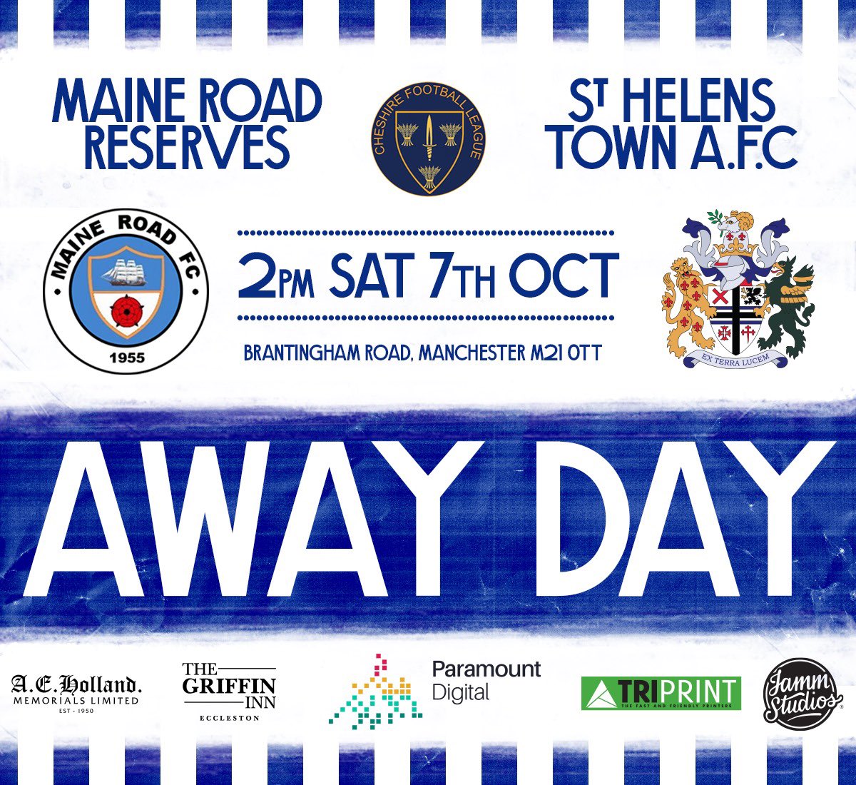 sthelenstownfc's tweet image. 🔵⚪️The M60 is a callin’ as we head to Manchester21 to face @MaineRoadFC Reserves 
🗓️SAT 7th OCT
🆚MAINE ROAD RESERVES
⏱️2PM
📍M21 0TT
🏆@CheshireFL 
#TOWNTEAM #EXTERRALUCEM #STHELENS 🔵⚪️