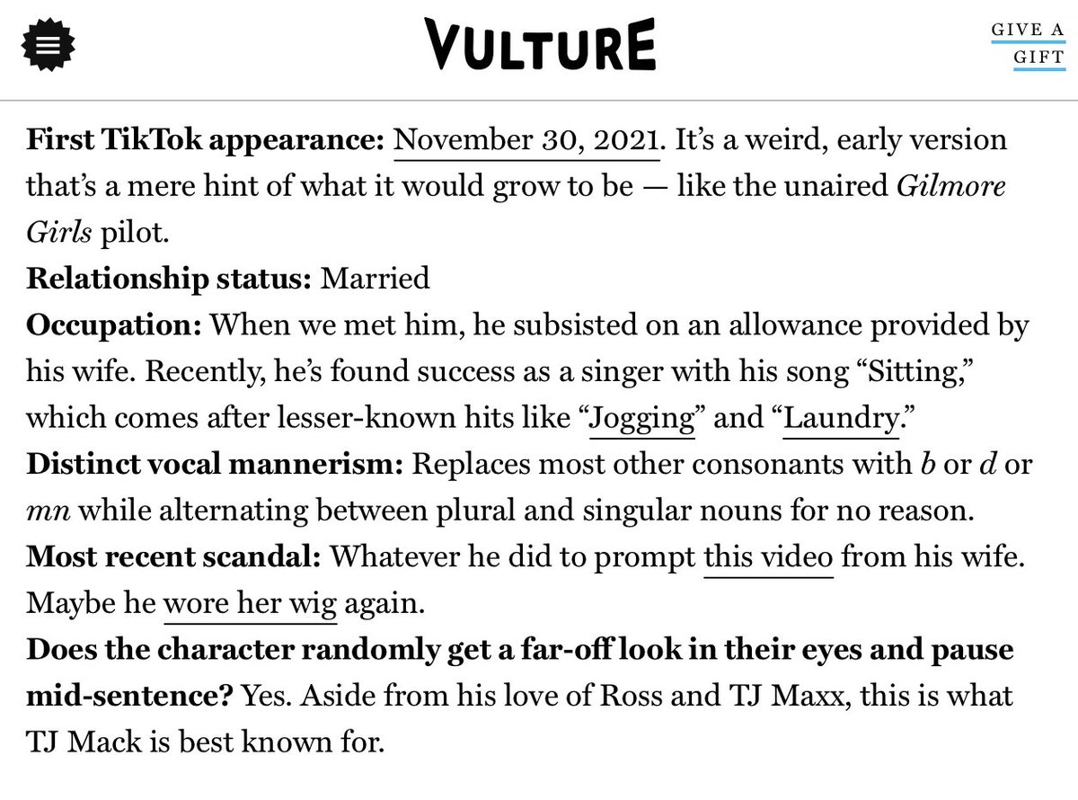 incredible breakdown of TJ Mack by @vulture 's @kathrynfiona 'like the unaired Gilmore girls pilot' hahahahaha