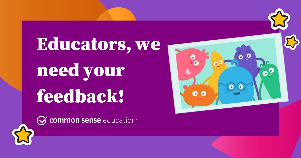 CommonSenseEd's tweet photo. Calling all Educators! ๐ฃ
Help Common Sense Education learn how to improve our resources (and earn a little for it!). You can sign up at https://t.co/Q6X8o39FuD
#EducatorFeedback #Educators #TeacherStudies https://t.co/JrbgtmshZb