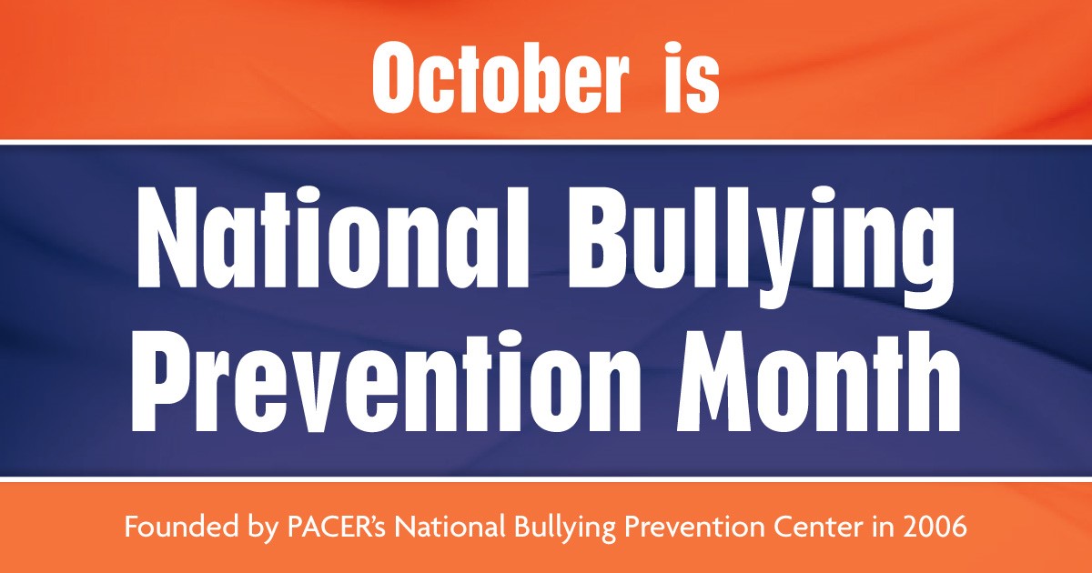 National Bullying Prevention Month is a time for everyone to raise awareness. Talking about bullying prevention helps build understanding. All schools, organizations, and communities are encouraged to widely share and post information about how to prevent #bullying