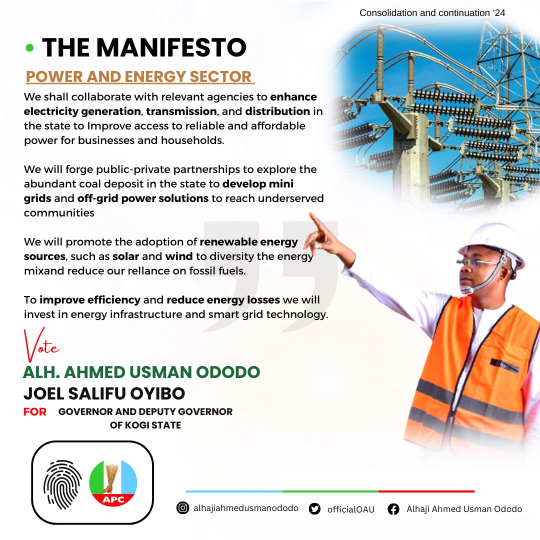 OUR MANIFESTO of Consolidation and Continuity ‘24 - Infrastructural Development