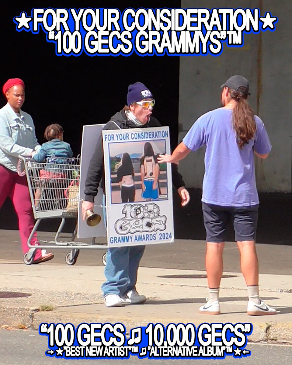 100gecs's tweet image. 100 GECS FOR YOUR GRAMMY CONSIDERATION!
