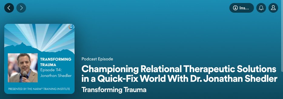 JonathanShedler's tweet photo. This is one of the best podcasts I've recorded

If you're a mental health professional, considering becoming one, or in psychotherapy or considering therapy for yourself, you don't want to miss this one

Have a listen. I promise you won't be disappointed👇
https://t.co/TJuz8MYWih https://t.co/QGsICLVMD5