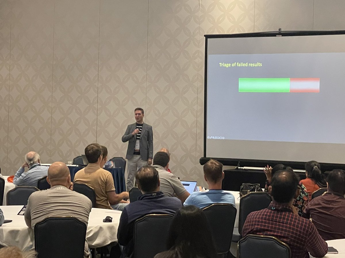 Bugman31's tweet photo. Big turnout for learning about using ML to analyze your test results @ReportPortal_io #starwest https://t.co/Hr4l4wVp0w