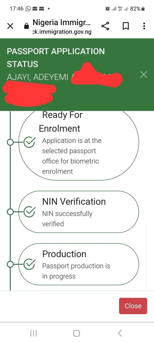 Yemi Ajayi (@yemiajayi_lcc3) on Twitter photo If all backlog of passport arrears have been cleared, can <a href="/nigimmigration/">Nigeria Immigration Service</a> explain to me like a kindergarten pupil why my passport tracking status is still showing "Passport production is
in progress" as at 5.52pm on Oct 5? And the collection date for my passport was Sept 21. If all backlog of passport arrears have been cleared, can <a href="/nigimmigration/">Nigeria Immigration Service</a> explain to me like a kindergarten pupil why my passport tracking status is still showing "Passport production is
in progress" as at 5.52pm on Oct 5? And the collection date for my passport was Sept 21.