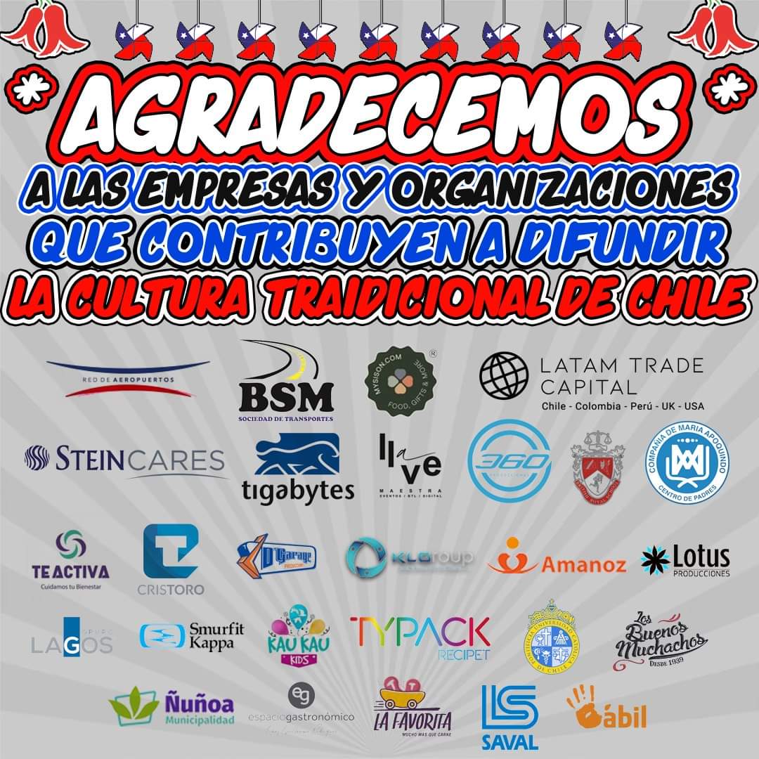 Agradecemos a todas las organizaciones que confiaron en nosotros durante las Fiestas Patrias.    Es muy relevante para todos nuestros colaboradores que se siga preservando y manteniendo en sus actividades la Cultura Tradicional de Chile.

serviciosfolcloricos.cl