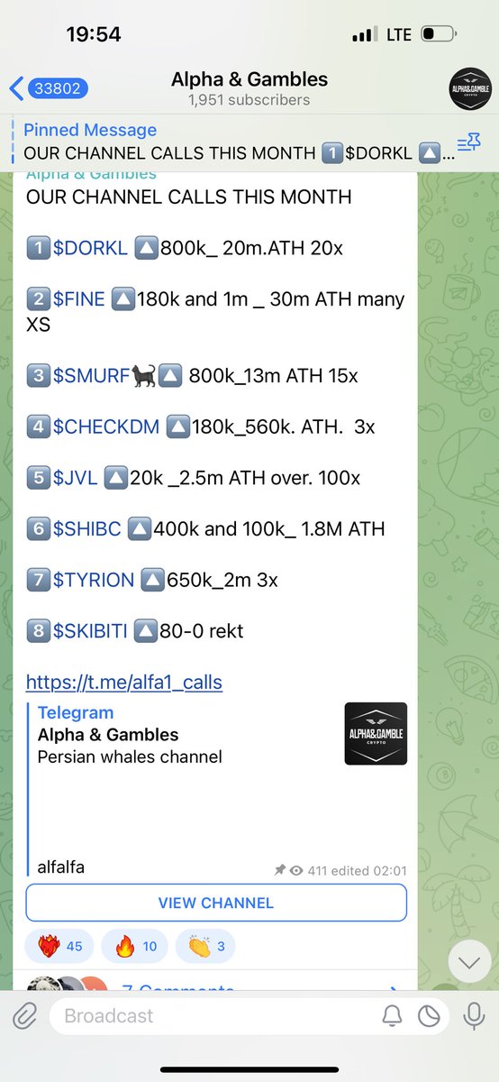 0xMousa_'s tweet photo. Forgot to post this hahaha 
Our channel last month did 9/10 wins 

If u want to ape safe with low chance for lose .
join here👇🏻👇🏻👇🏻

https://t.co/Jaqtnlilvi

#100xgem #cryptocurrencies #Eth #memecoins https://t.co/Um4De6D2vV