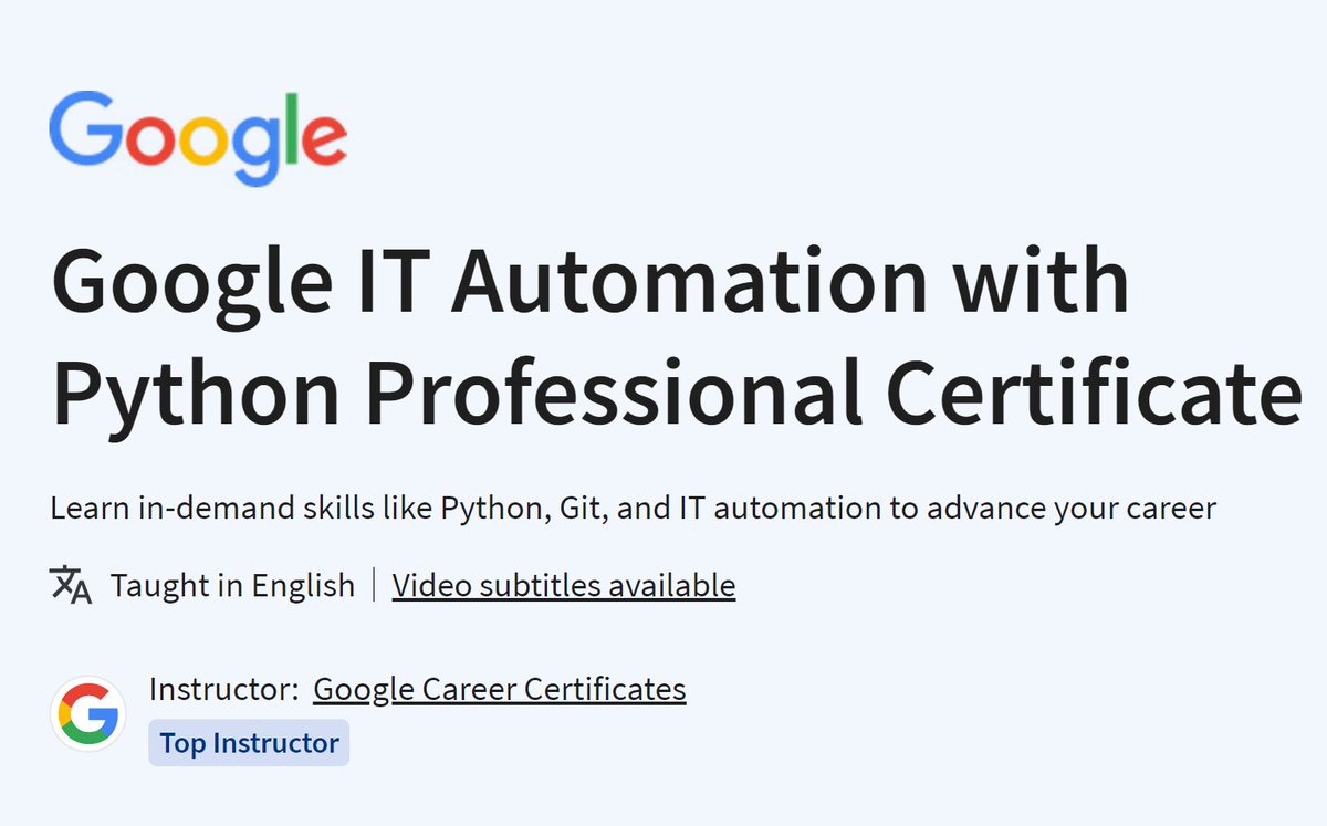 clcoding's tweet image. Google IT Automation with Python Professional Certificate imp.i384100.net/LXoO2V