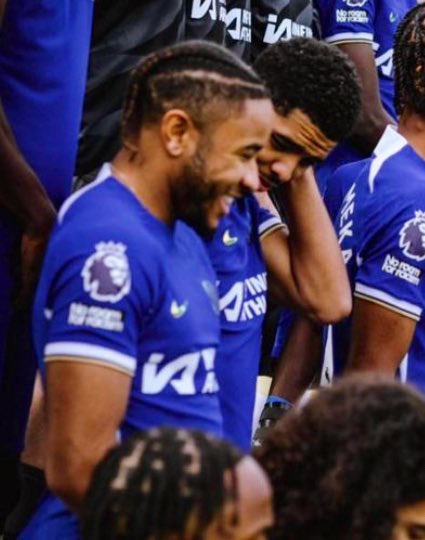LDNFootbalI's tweet image. Christopher Nkunku and Wesley Fofana at Chelsea’s 2023/24 team photoshoot… 💫