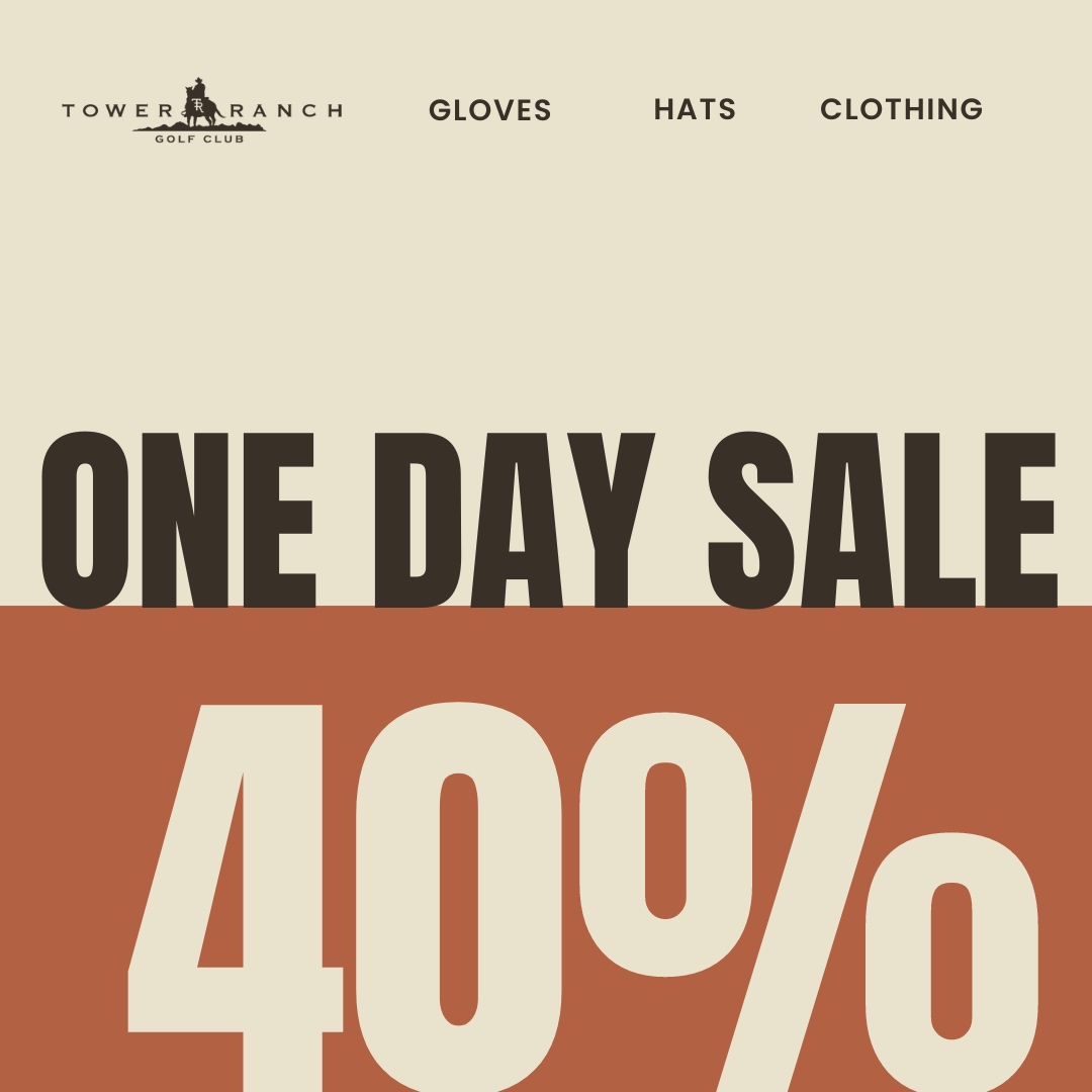 Get ready for our ONE DAY SALE coming up this Saturday, October 7th! Score BIG with 40% OFF on all gloves, hats, and clothing. 🧤🧢👕

Don't miss out on top brands like TravisMathew, FootJoy, Adidas, Puma, Galvin Green, Imperial Headwear, and many more! 🤩