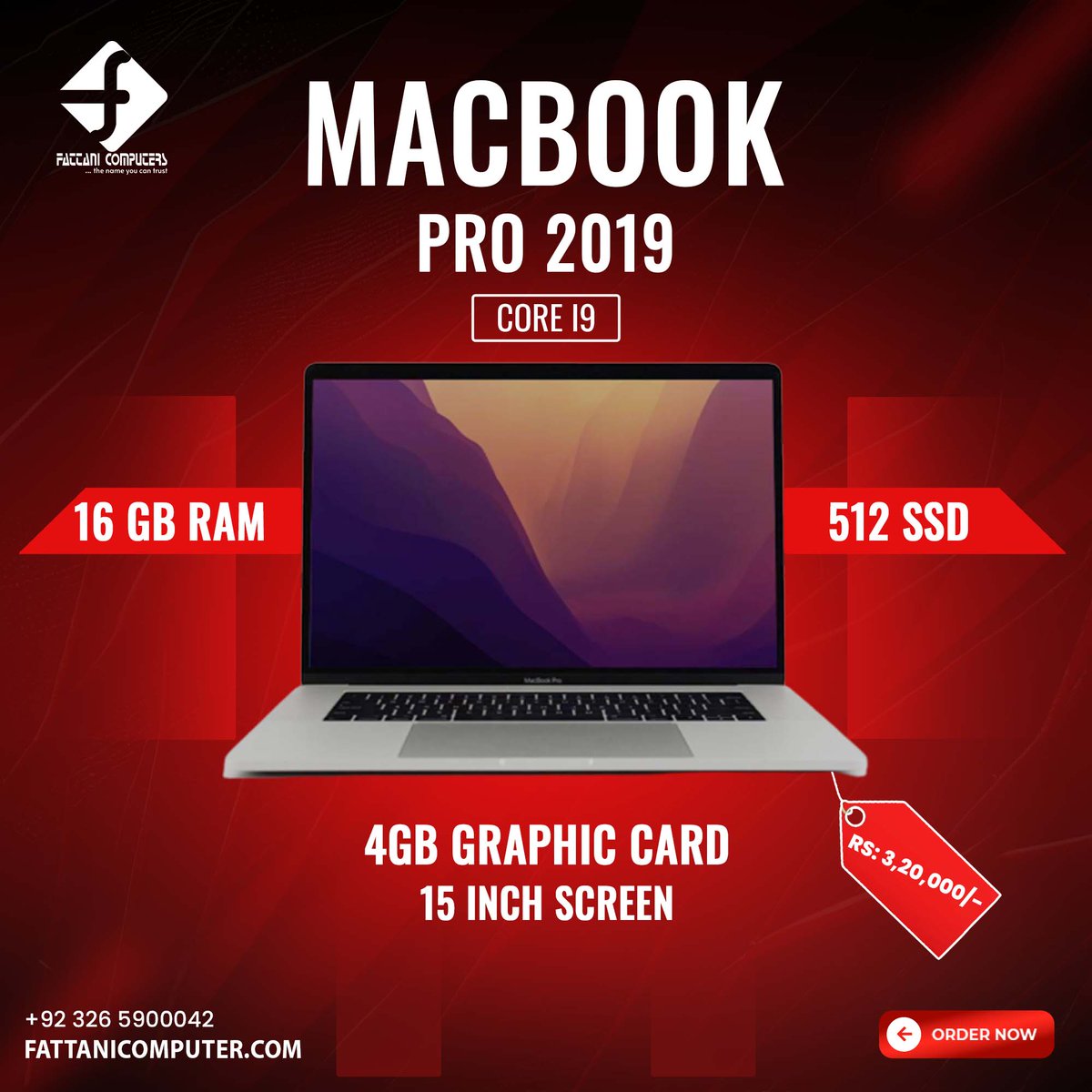 Fattani__'s tweet image. Unleash the power of productivity with the MacBook Pro 2019!
Core i9 processor
16GB RAM
512GB SSD
4GB graphics card 
15-inch Retina display
Get it now at an unbelievable price of just RS3,20,000! 🚀
#MacBookPro2019 #Corei9 #ProductivityPowerhouse #StunningRetinaDisplay