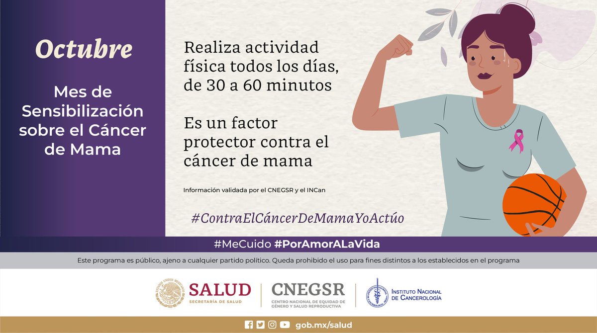 DIFTabasco's tweet image. ¡Comienza a moverte hoy mismo y protege tu salud!

La actividad física además de ayudarte a mantener un peso saludable, también puede ayudar a reducir el riesgo de cáncer de mama.
#observo #Toco #siento