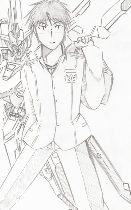 BWGBMの登場人物案を考えて鉛筆で描きました。ガンダム死兆星の使用者です。名前は考え中です。
#BWGBM 