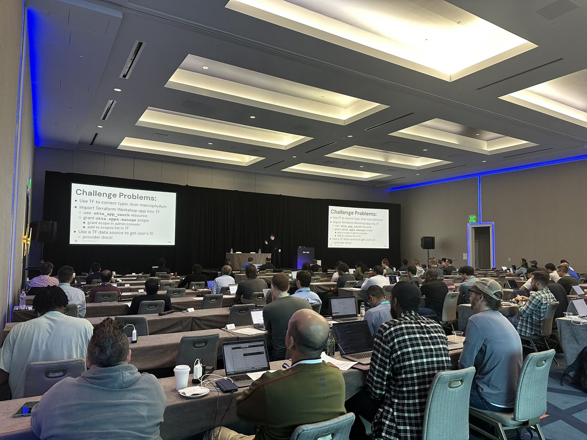 oktadev's tweet photo. The Terraform workshop is under way at #DevDay23! 🚀 https://t.co/bLeBVcdxcG