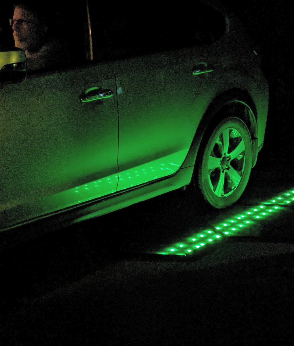 #SolarRoadways benefit #2: Dynamic multicolored #LEDs for #roadlines and signage, eliminating the need for continual repainting + opening the door to a new 🌎 of possibilities in #trafficmanagement, + #holidaydecorating , #sportscourts , #dancefloors on #driveways, #playgrounds