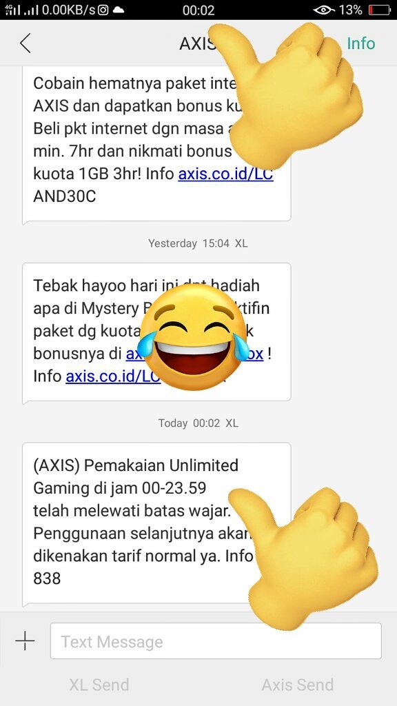 dennishanani's tweet photo. Tidak dipakai main game. Selang 2 menit dihabisin. Masa tuyul sekarang kerjaanya curi kuota?  @ask_AXIS https://t.co/ZvML7iBfmI