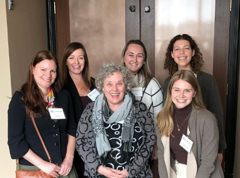 CeliacResearch's tweet photo. Here's our team at #celiacsmarts symposium last Sunday. Katarina Mollo, MEd, RDN, LDN (left) presented on #glutenfree food and drug labeling. Maureen Leonard, MD, MMSc (2nd from left) presented on our #CDGEMM study. A great day of learning and community (and smiles!). https://t.co/9l34Bj0PcD