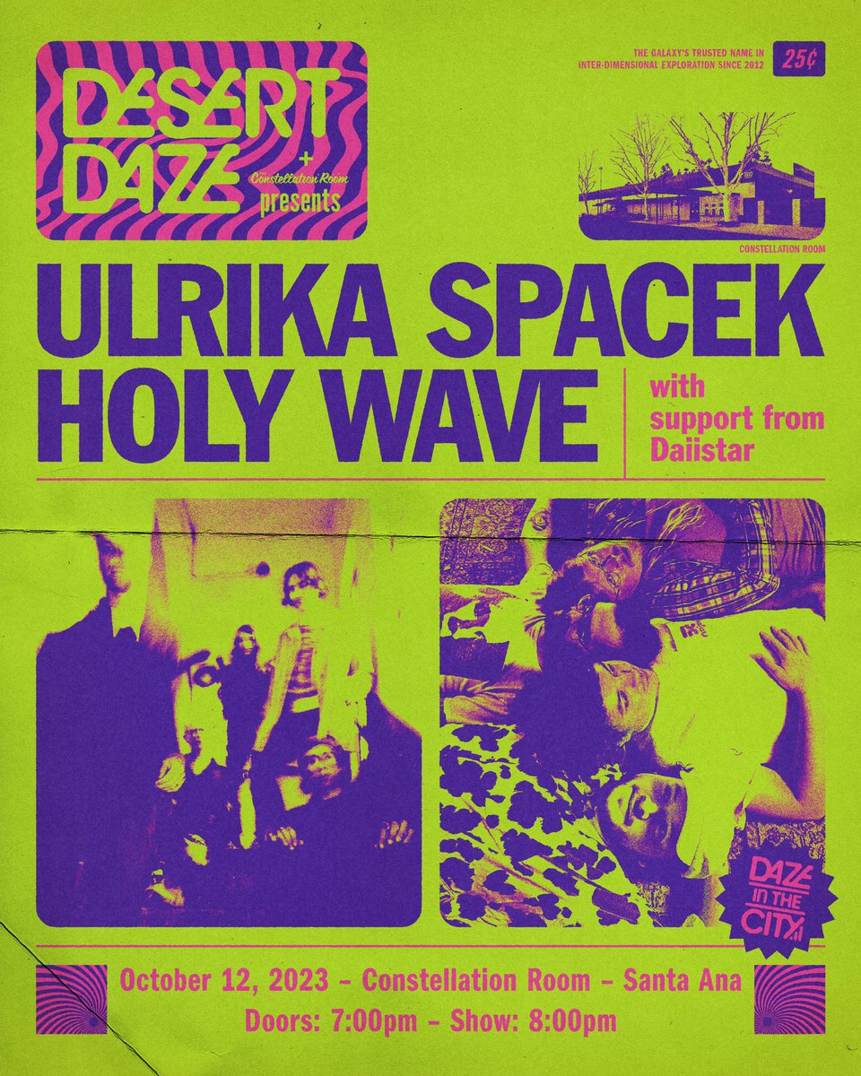 𝑪𝑶𝑴𝑰𝑵𝑮 𝑼𝑷 @ulrikaspacek + @Holy_Wave + @DAIISTARR in the 🍊for Daze in the City 🔗 desertdaze.org for 🎫 @ObservatoryOC