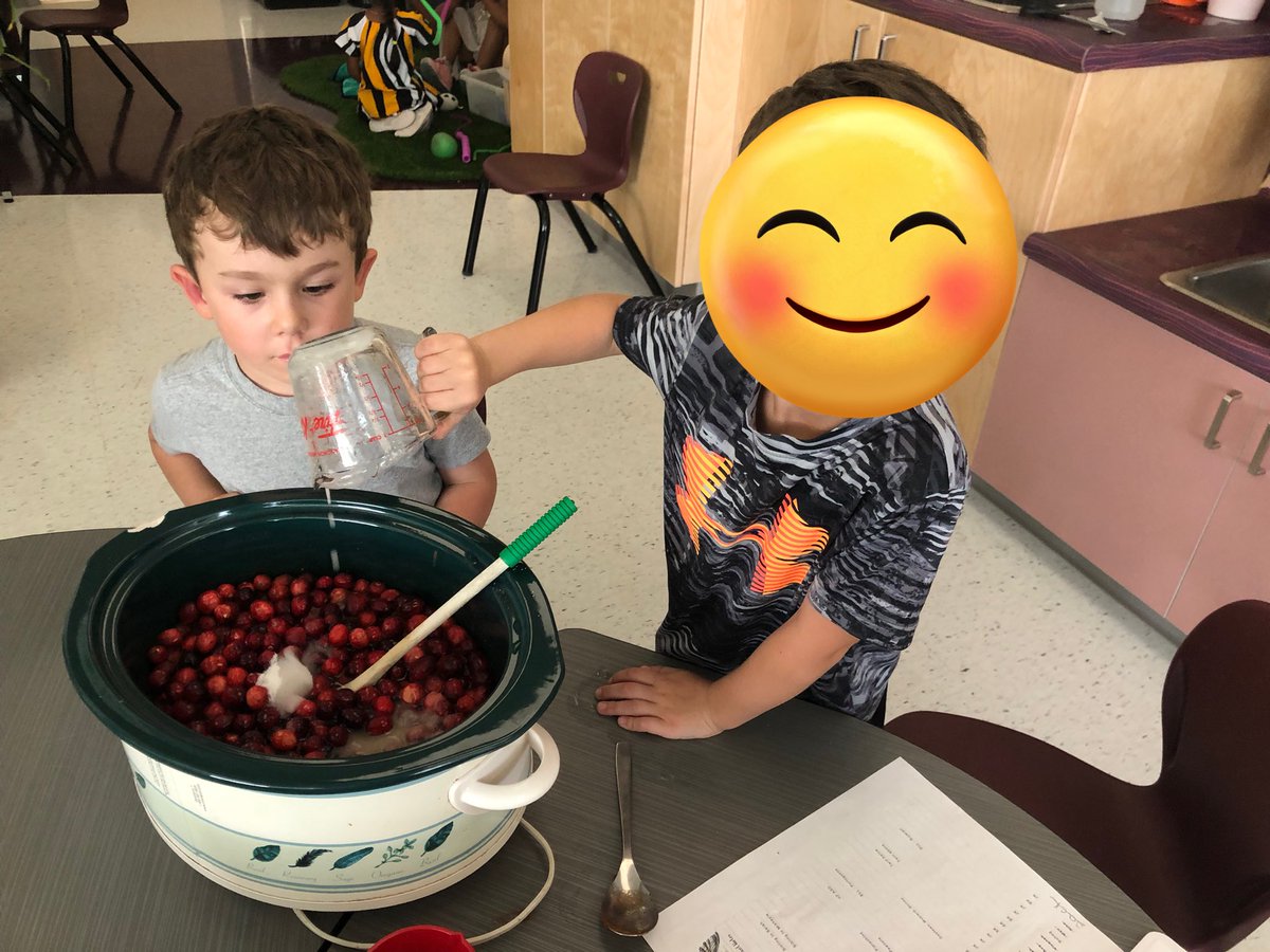 The children enjoyed making a special addition to your dinner tables! Lots of conversations about measurement, ingredients and next steps! Great work my friends!
Happy Thanksgiving to all! 🦃♥️
<a href="/BernadetteOCSB/">St Bernadette OCSB</a> 
#cranberrysauce