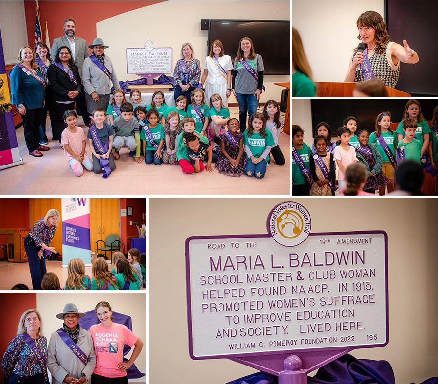 Over the weekend, student singers from the Baldwin School serenaded audiences at the unveiling of a historical suffrage marker honoring Maria Baldwin. Baldwin, a prominent suffragist &amp; abolitionist after whom the school is named, once lived on Prospect Street in Cambridge. 
1/2