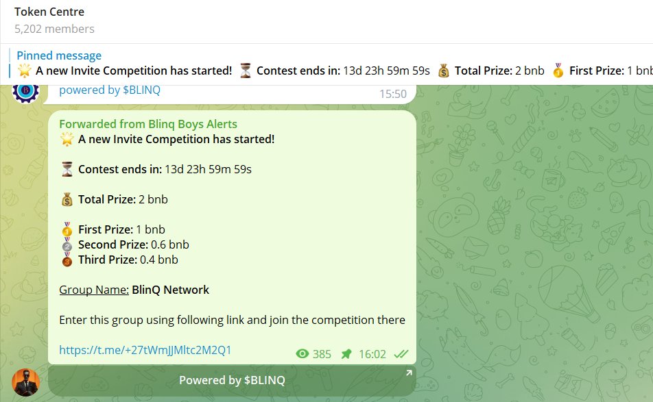 tokencentrenews's tweet photo. 📢Hack: to get free users in new project

🤖Step 1: add this bot https://t.co/edOuYFQ0sv in group

💰Step 2: Run a  20$ invite contest using  bot

🫶Step3: your post gets shared in two groups itself
https://t.co/DXvnBgH2EU
https://t.co/ADfbiqSVCK

So free users. Check screenshots https://t.co/yLfHTDhUy3