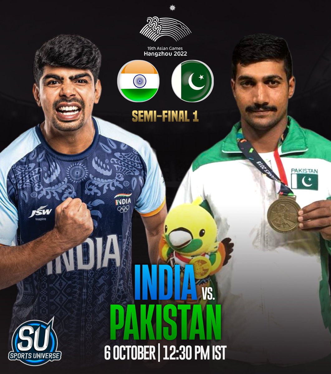 The big clash! 🤜🤛
India 🇮🇳 vs Pakistan 🇵🇰 in Men's Kabaddi Semi-Final in the Asian Games 💥
.
.
.
#AsianGames #AsianGames2023 #TeamIndia #India #Kabaddi #IndianKabaddi #IndiavsPakistan #INDvsPAK #SportsUniverse