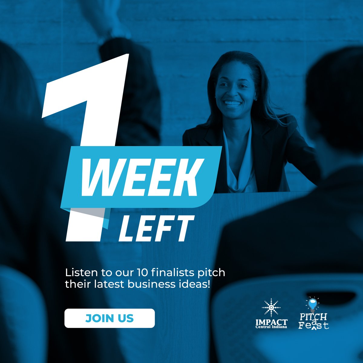 There is only 1 week left until IMPACT Central Indiana PitchFeast powered by First Internet Bank!! Don't miss your chance to cheer on our 10 finalists as they compete for up to $25,000 in start-up capital! RSVP TODAY--> loom.ly/wpIRhpg 
<a href="/firstib/">First Internet Bank</a>  <a href="/CICFoundation/">CICF</a>