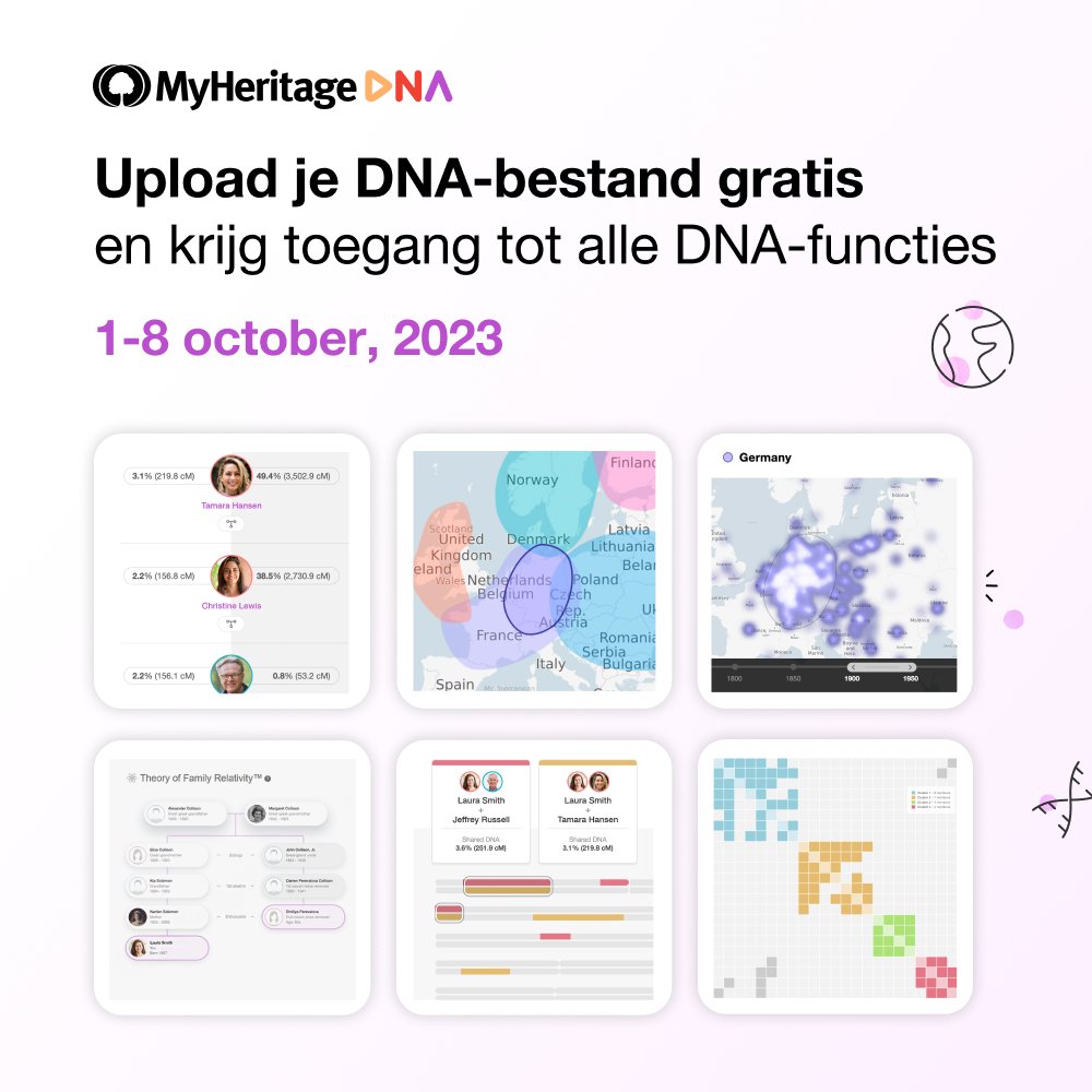 Upload je DNA-bestand gratis! 
#DNA #Stamboom #MyHeritage